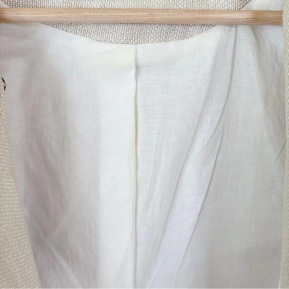 Zara Beige Linen Moto Jacket Textured Sleeve Beige White Jacket - Picture 13 of 16